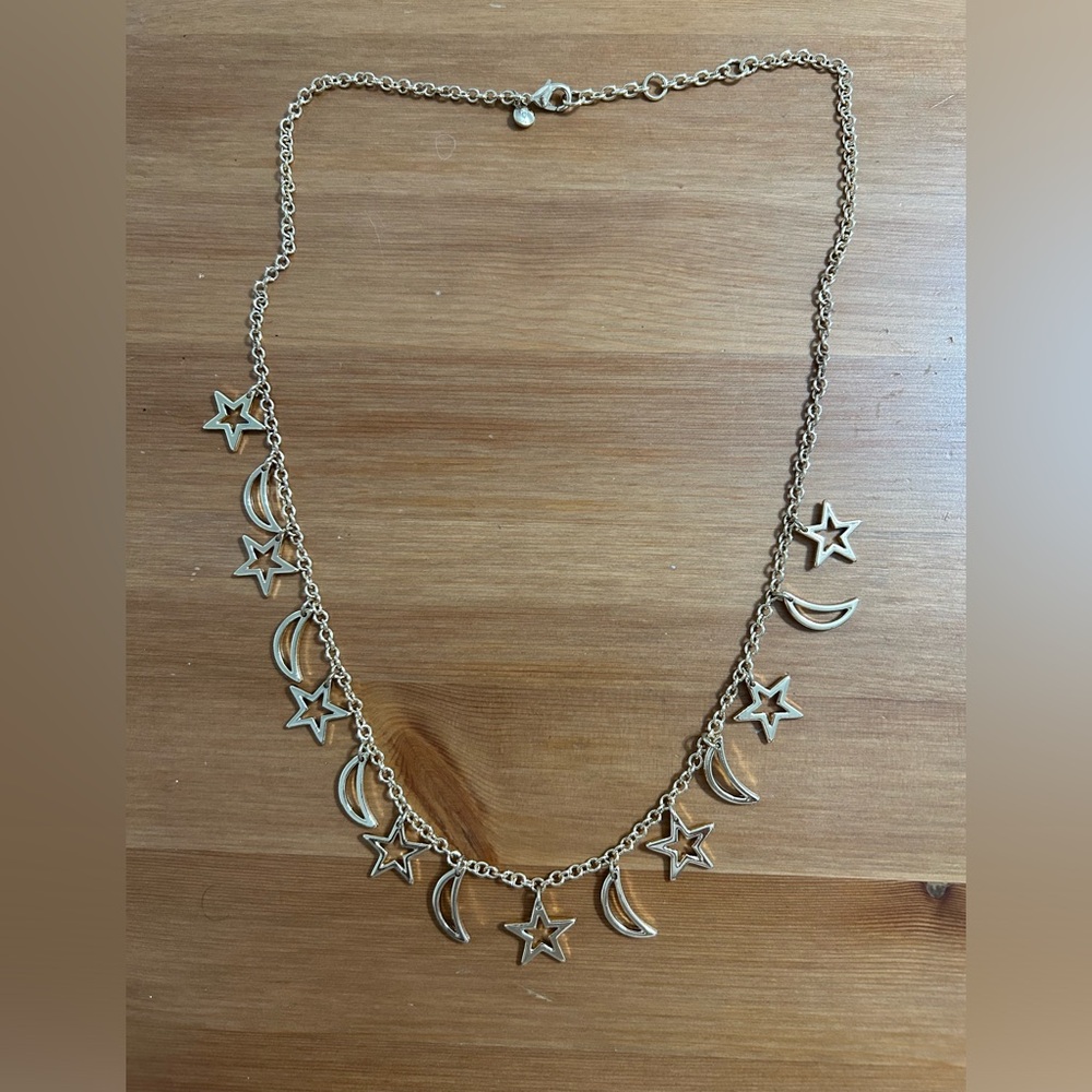 J. Crew star and moon necklace in gold finish